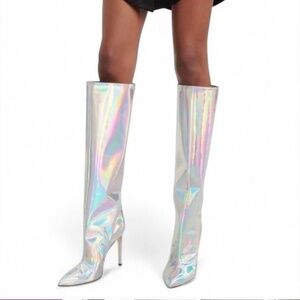 Holographic Silver Alexandre Vauthier Boots size 40.5